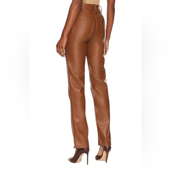 Good American - NWT Better Than Leather Good Icon in Burnt Caramel002 Sz 8 - Picture 3 of 12